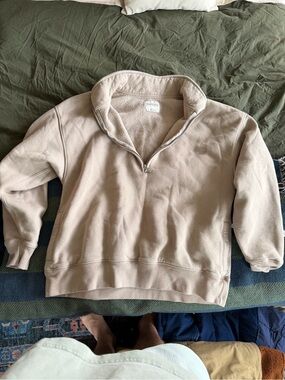 Abercrombie & Fitch Light Beige Sherpa Pullover